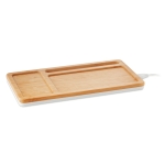 Conjunto de mesa de bambu com carregador sem fio Bamboo Tidy cor branco