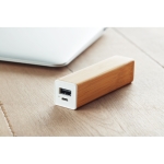 Powerbank de bambu impresso ou gravado 2.200 mAh Bamboo cor madeira vista conjunto