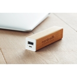 Powerbank de bambu impresso ou gravado 2.200 mAh Bamboo cor madeira vista conjunto principal