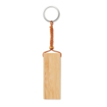 Porta-chaves publicitário de bambu com suporte cor madeira quarta vista