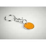 Colorido porta-chaves com moeda para o supermercado cor cor-de-laranja quarta vista