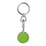 Colorido porta-chaves com moeda para o supermercado cor verde-lima