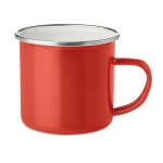 Caneca vintage de metal com borda prateada de 350ml Classic cor vermelho