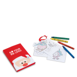 Set infantil de desenhos cartão e lápis de cera para colorir Santa vista principal