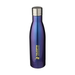 Garrafa personalizada com acabamento iridescente 500ml Avenue Lane Iris cor azul vista impressão tampografia