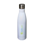 Garrafa personalizada com acabamento iridescente 500ml Avenue Lane Iris cor branco vista impressão tampografia