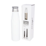 Garrafa de aço térmica com design original 650ml Avenue Twist cor branco