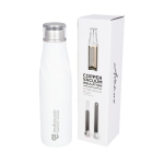 Garrafa de aço térmica com design original 650ml Avenue Twist cor branco vista impressa logo 2