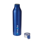 Garrafa promocional antiderrame com acabamento mate Aluring 650ml cor azul vista impressão tampografia