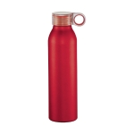 Garrafa promocional antiderrame com acabamento mate Aluring 650ml cor vermelho segunda vista frontal