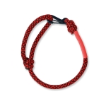 Pulseiras com forma de cordão e clipe cor vermelho