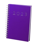 Agenda personalizada com argolas, pele sintética e capa dura A5 Wiltra cor roxo terceira vista