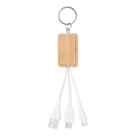 Porta-chaves com cabos USB cor madeira segunda vista