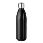 Garrafa de vidro colorida com tampa de aço 650ml UrbanStyle Crystal cor preto