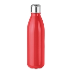 Garrafa de vidro colorida com tampa de aço 650ml UrbanStyle Crystal cor vermelho