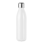 Garrafa de vidro colorida com tampa de aço 650ml UrbanStyle Crystal cor branco