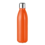 Garrafa de vidro colorida com tampa de aço 650ml UrbanStyle Crystal cor cor-de-laranja