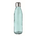 Garrafa de vidro colorida com tampa de aço 650ml UrbanStyle Crystal cor azul transparente