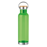 Bidões personalizados de tritan com tampa de bambu e pega 800ml Clip cor verde-lima transparente