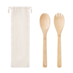 Set de 2 utensílios de cozinha de bambu para salada com bolsa Bamboo