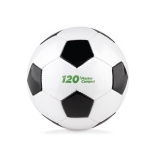 Pequena bola de futebol com logotipo cor branco/preto vista principal segunda vista