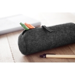 Porta-lápis personalizados de tecido cor cinzento-escuro vista conjunto