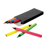 Caixa personalizável com 6 lápis de madeira cor preto quinta vista