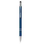 Caneta táctil para empresas, fina, de alumínio tinta azul Slimtouch cor azul real primeira vista