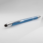 Caneta táctil para empresas, fina, de alumínio tinta azul Slimtouch cor azul-claro terceira vista