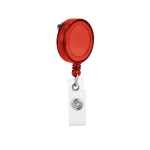 Porta-identificação extensível com logo e clipe de metal Extend cor vermelho