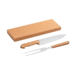 Kit de churrasco de dois talheres de aço inoxidável Set Barbecue Duo cor natural