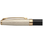 Luxuosa caneta rollerball com tampa dourada cor dourado vista detalhe 1