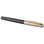 Luxuosa caneta rollerball com tampa dourada cor dourado segunda vista