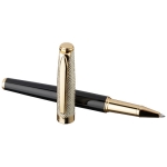 Luxuosa caneta rollerball com tampa dourada cor dourado terceira vista