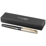 Luxuosa caneta rollerball com tampa dourada cor dourado vista impressão tampografia