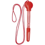 Caneta de bolas de sabão com fita para o pescoço TravelPen cor vermelho