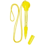 Caneta de bolas de sabão com fita para o pescoço TravelPen cor amarelo