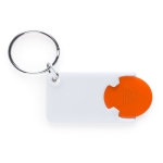 Porta-chaves branco com moeda para o carrinho de compras Bicolor cor cor-de-laranja