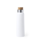 Garrafa de aço inoxidável com tampa de cortiça 770ml Cork Design cor branco primeira vista