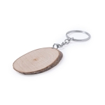 Porta-chaves oval de madeira de faia personalizado Nature Oval cor natural