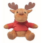 Peluche de rena personalizado com camisola para o logo Rudolph cor vermelho