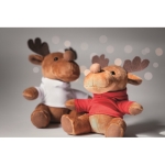 Peluche de rena personalizado com camisola para o logo Rudolph cor vermelho vista conjunto