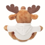 Peluche de rena personalizado com camisola para o logo Rudolph cor branco segunda vista