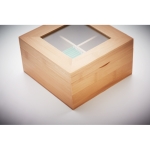 Caixa de chá em bambu com tampa de vidro cor madeira segunda vista fotografia