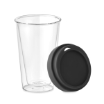 Copos para levar de vidro de borossilicato e 350ml Silicone cor preto terceira vista