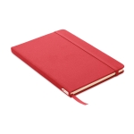 Caderno reciclado personalizado barato, folhas A5 pautadas rPET cor vermelho