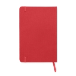 Caderno reciclado personalizado barato, folhas A5 pautadas rPET cor vermelho terceira vista