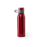 Garrafa metálica personalizada brilhante grande 700ml Loop XL cor vermelho primeira vista