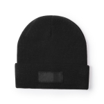 Gorros para publicidade com etiqueta frontal cor preto primeira vista