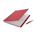 Caderno A4 com argolas e caneta para oferecer cor vermelho quinta vista